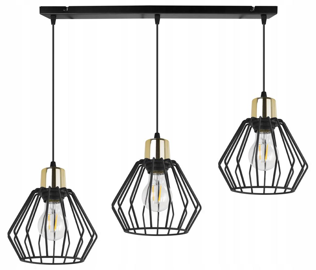 Hanging Lamp, Ceiling Chandelier, Wire Shade, Led