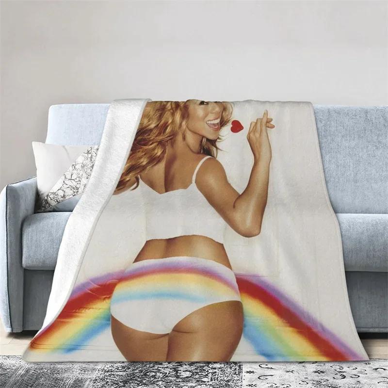 

3D Печать Плед с Марией Кэри Мягкое Покрытие для Дивана Плед Флисовый Гобелен Рождественские Теплые Постельные Пледы для Спальни Дивана 75x100cm