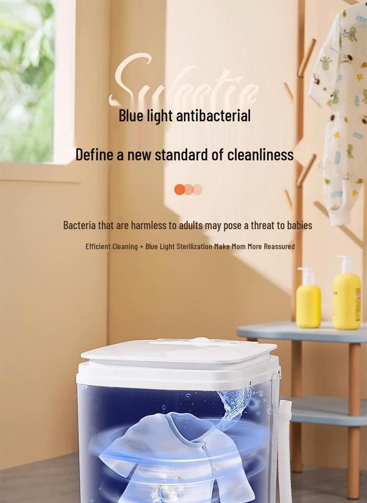 Angpai 4.5KG Mini Semi-Automatic Washing Machine for Socks and Baby Clothes with Dehydration Function