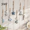 Seaside Inspired Wall Decor Wooden Starfish Hanging Decoration, Nautical Coastal Ornament, Ocean Natural Wood Theme Art for Home Beach Lake House