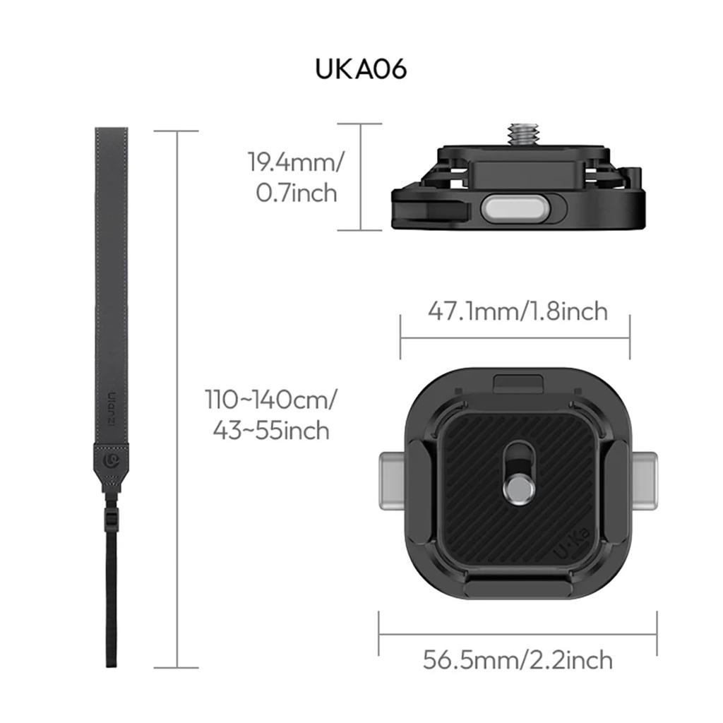 Ulanzi C036 UKA06 Uka Quick Release Shoulder Strap UKA Series Soft Safety for Photography Kit, One-Touch Detachable, Compatible, Microfiber, Lock,