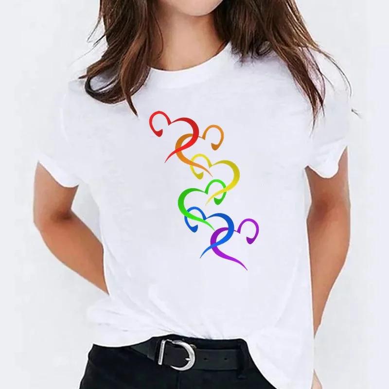 LGBT Love Printing T-Shirt Women Men Tees Round Neck T-Shirt