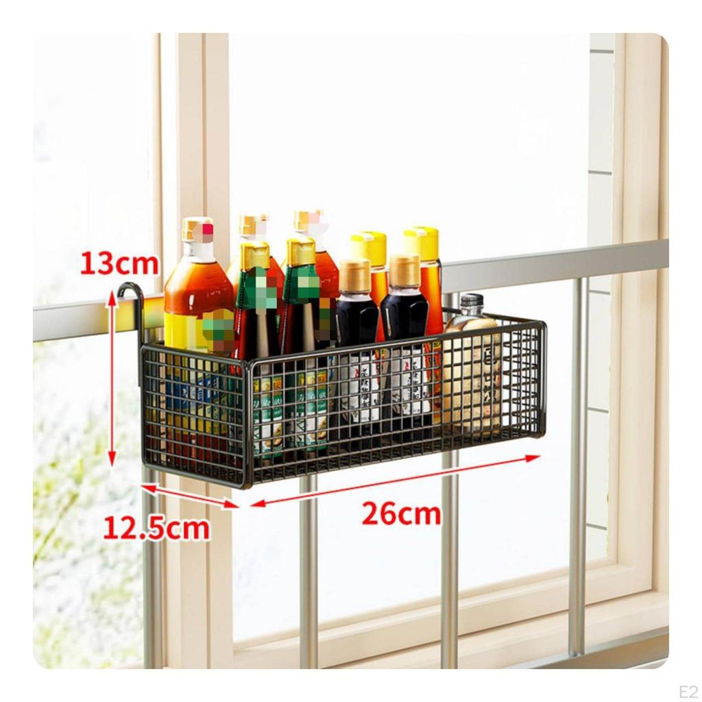 Adjustable Balcony Shelf Metal Railing Planter Holder Hanging Organizer