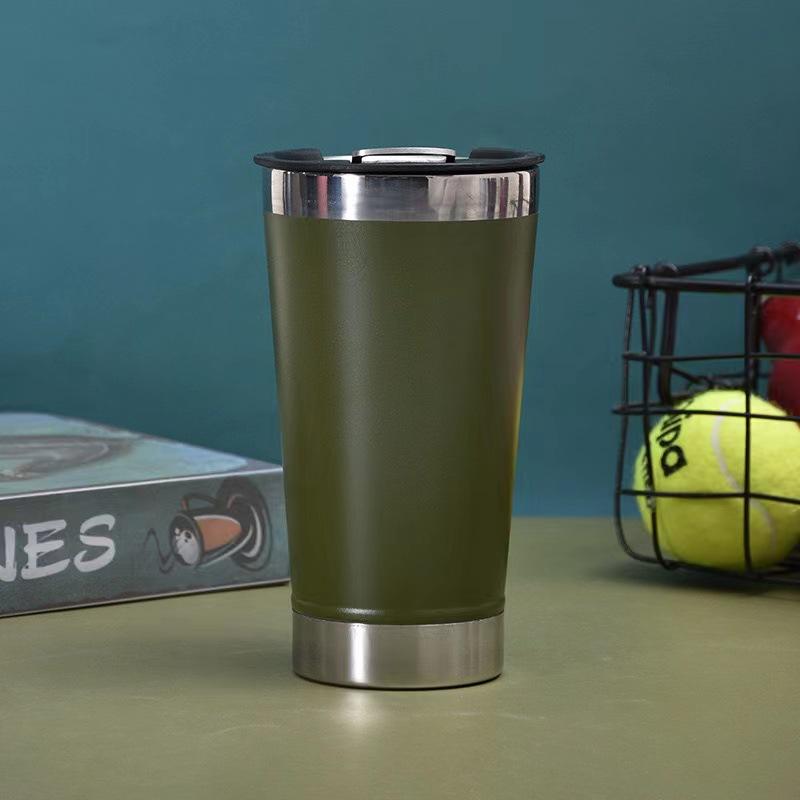 473ml Cold Beer Cups with Bottle Opener Lid Stainless Steel Thermos Water Coffee Mugs for Tea Thermal Tumblers Drinkware