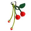 Cherry Strawberry Keychains For Purse Handbags Bag Charms Leather Green Leaf And Red Cherry Bag Charm Cute Fruit Keychain
