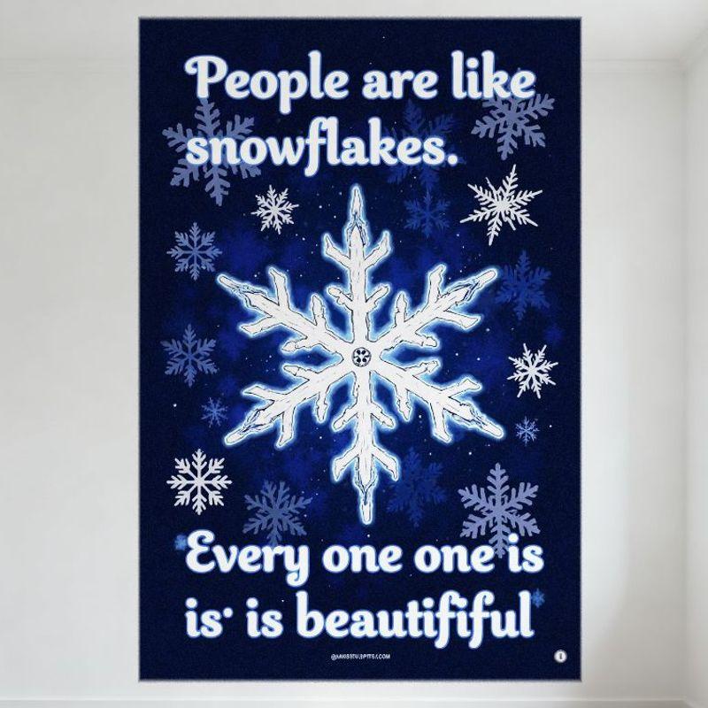 People are Like Snowflakes Metal Tin Sign - Vintage Inspirational Quote Wall Decor with Snowflake Pattern, Home Bar Man Cave Clu