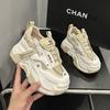 Thick-soled dad shoes women's 2025 summer new breathable mesh small inner height increase versatile lace-up casual women's shoes