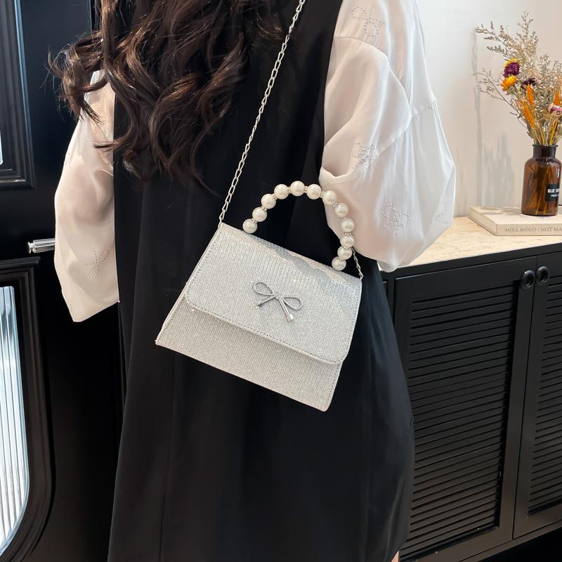 Pink Tote Bowknot Bags Women Single Shoulder Crossbody Bags Niche Fashion Cute Small Square Bag