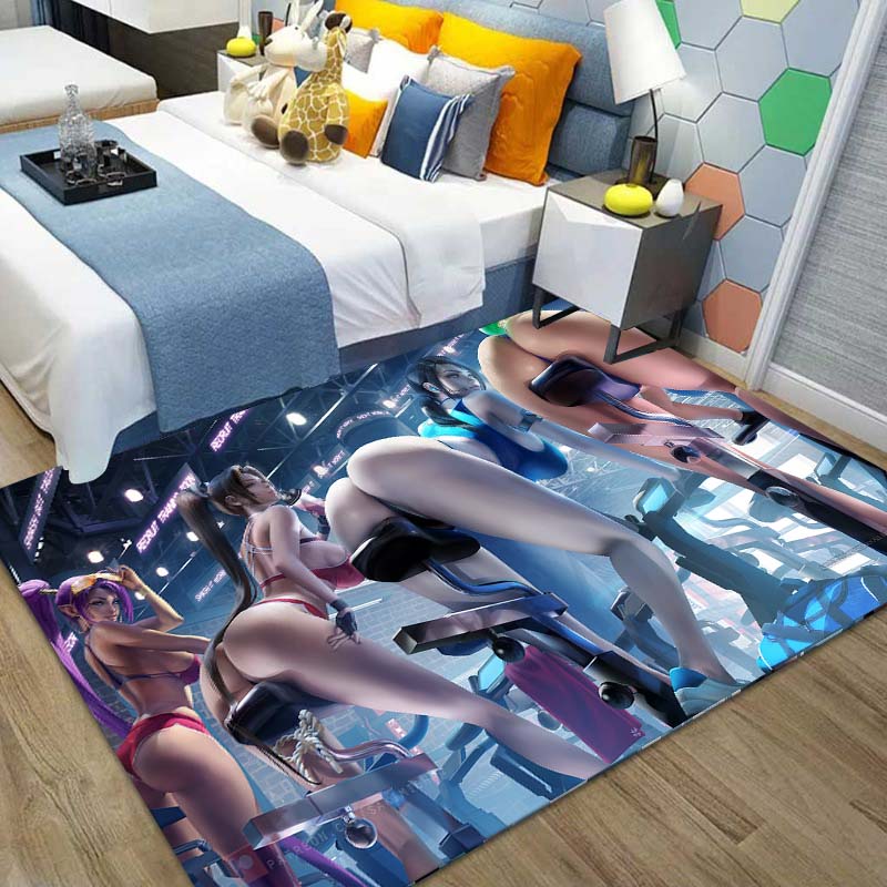 15 Sizes Uncensored Japanese Sexy Anime Girl Ass Carpet Party Mat Boy Room Home Decor Area Rug Doormat Anime Rug Beach Mat