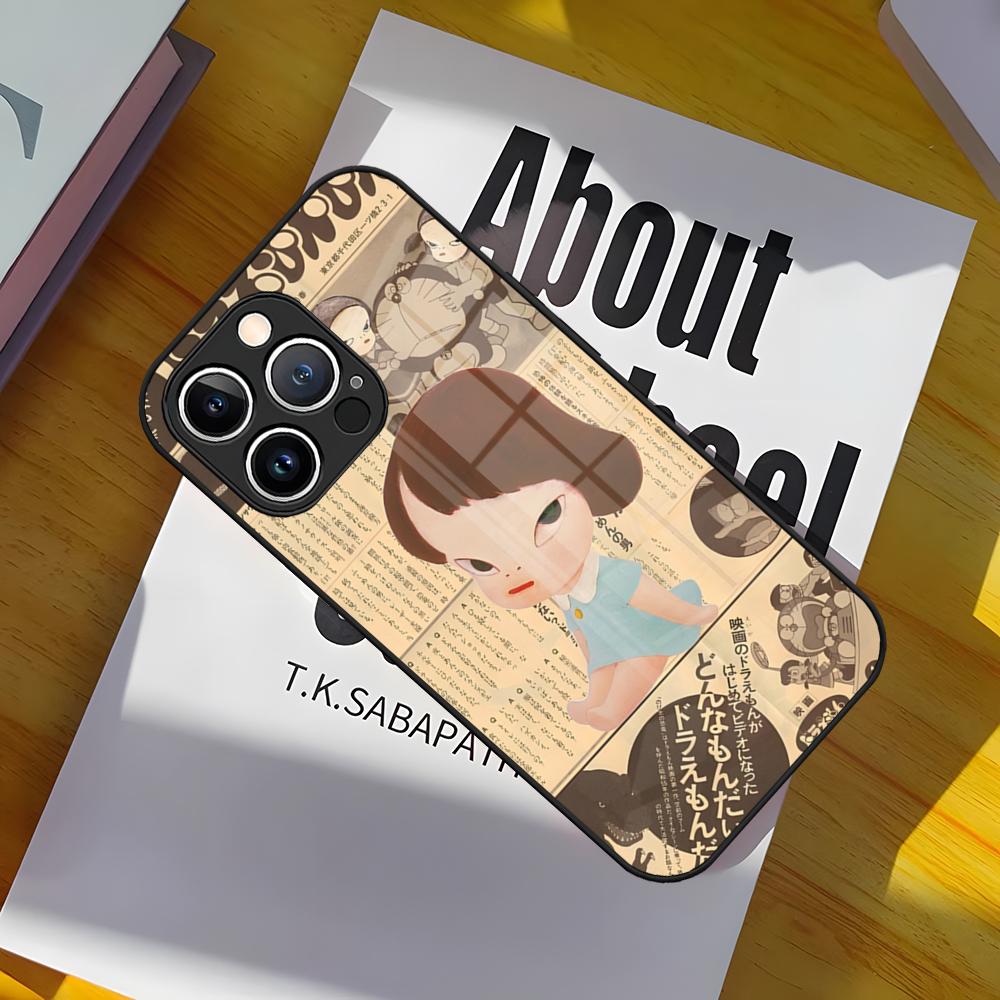 Cartoon Yoshitomo Nara Phone Case Glass Cover For IPhone 17 15 Pro Max 14 Pro 16 12 11 13 Mini X XR XS 8 7 Plus SE