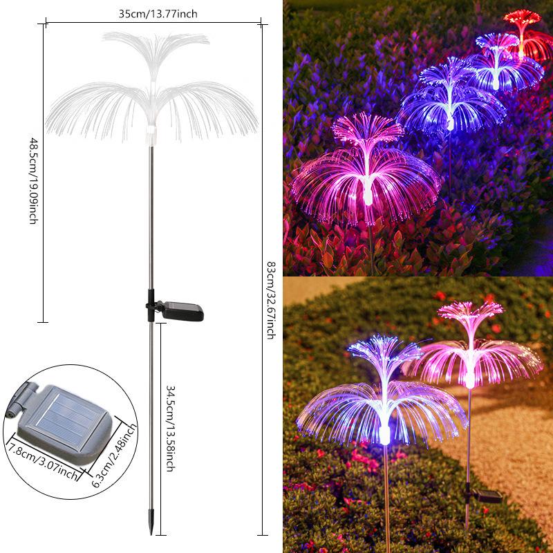 Outdoor Waterproof Fiber Optic Jellyfish Light: Seven-Color Changing Solar Garden Landscape Night Light