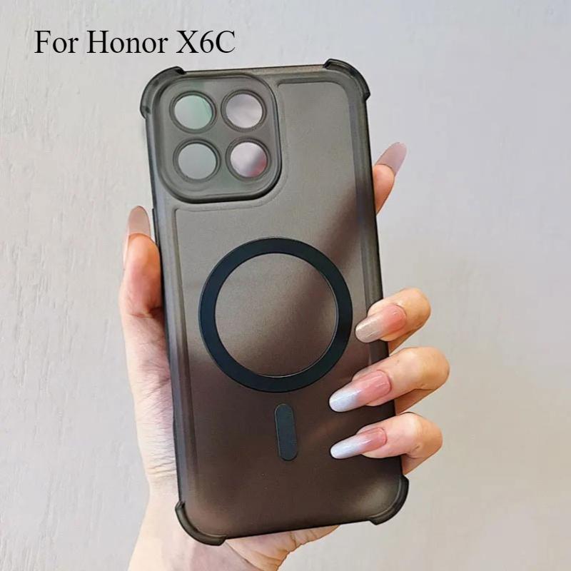Kryt Pro Honor X6C Nárazuvzdorný Magnetický Bezdrátové Nabíjení Průhledný Kryt Pro HuaWei Honor X6C Magsafe Ochranné Pouzdro na Telefon Nárazník