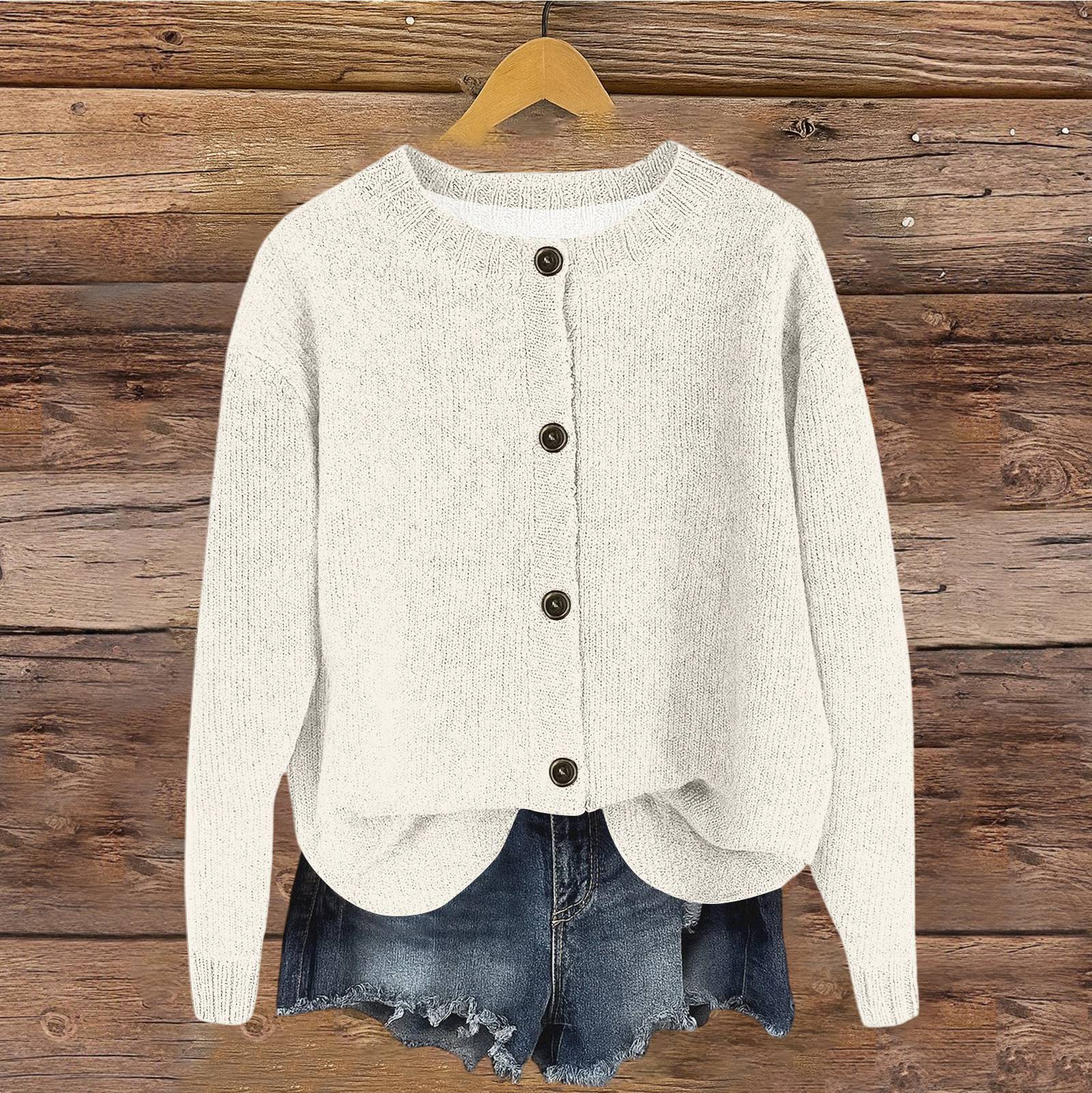 

Женский винтажный вязаный кардиган на пуговицах XL белый