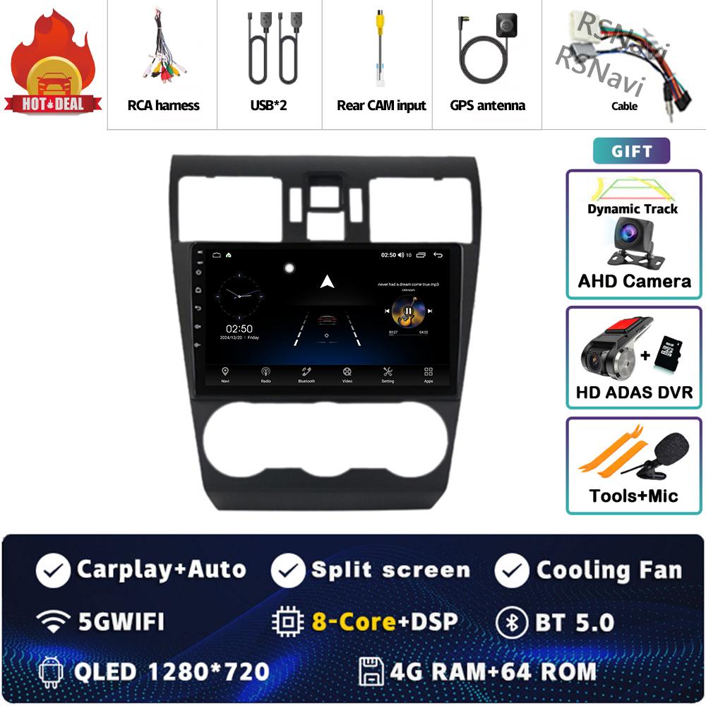 Android 14 Carplay Car Radio For Subaru WRX Forester 4 SJ 2016 - 2022 Multimedia Video Player Navigation GPS Stereo 2Din DVD DSP