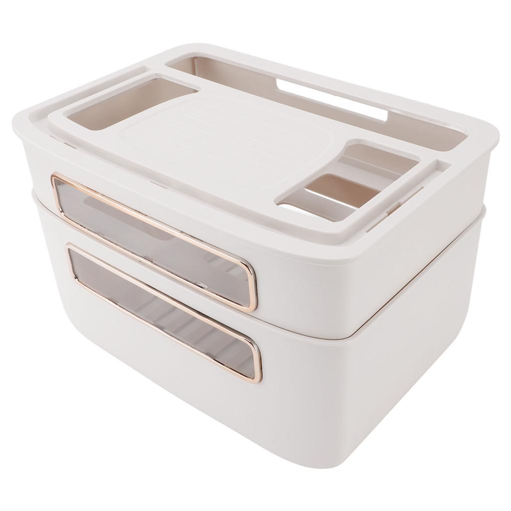 Router Storage Box 2 Layer Dust Proof Multifunctional with Lid Cable Management Router Box for