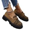 Large Size Leopard Print Autumn and Winter New Thick-soled Thick Heel Fashion One-pedal Small Leather Shoes