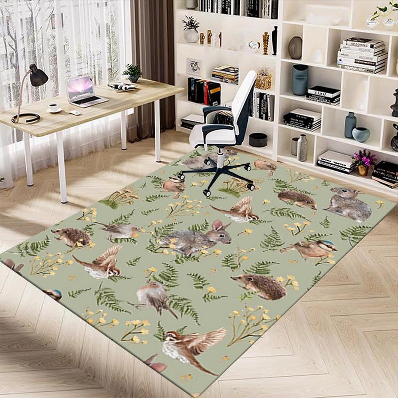 1PC forest animals Non-Slip Floor Carpet Compatible for Office&Living Room&Bedroom&Dining room - Flat- Soft & Pattern, Vibrant Colors-W311