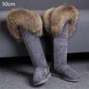 Fashion Fur One Real Fox Hair Over The Knee Boots Inside Elevating Women'S Boots Long Boots Super High Leather Waterproof Snow Boots