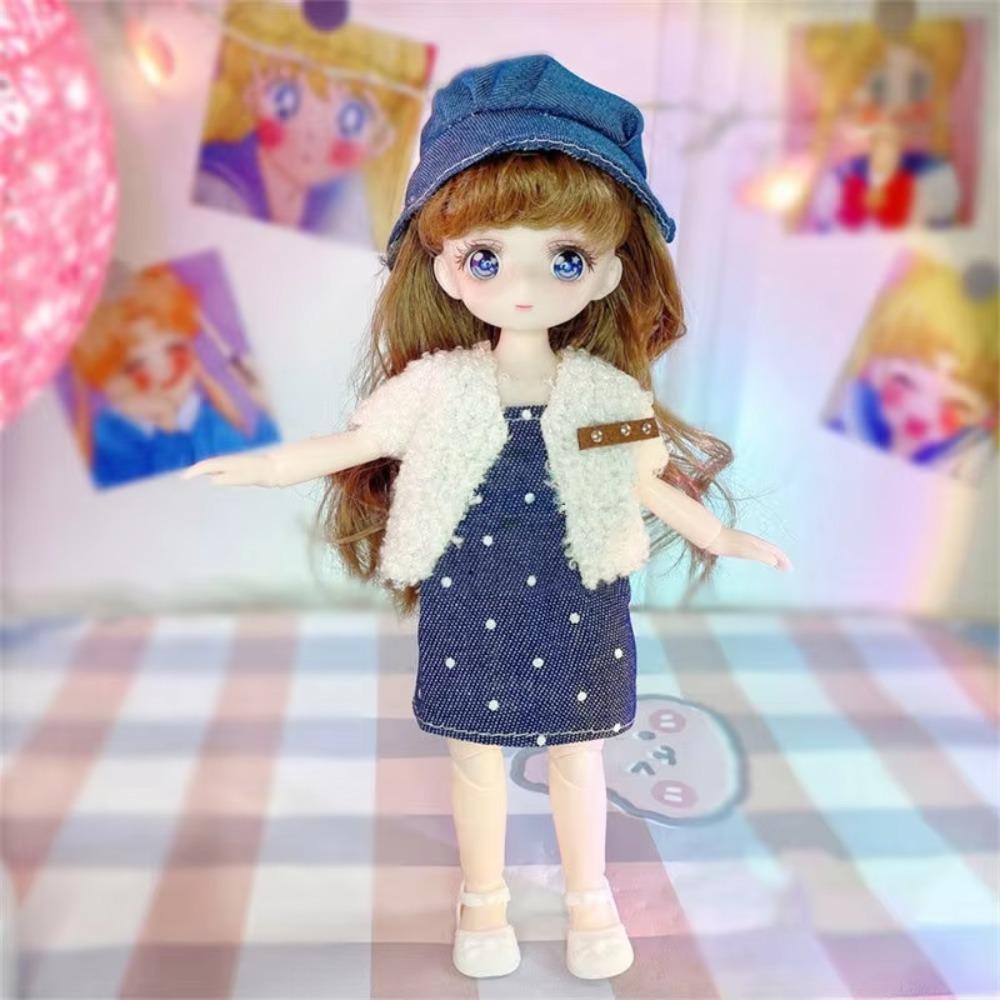 With Clothes Simulated Eye Hinge Doll 3D Eyes Removable Joints Doll BJD Doll with Clothes  Kids Toy