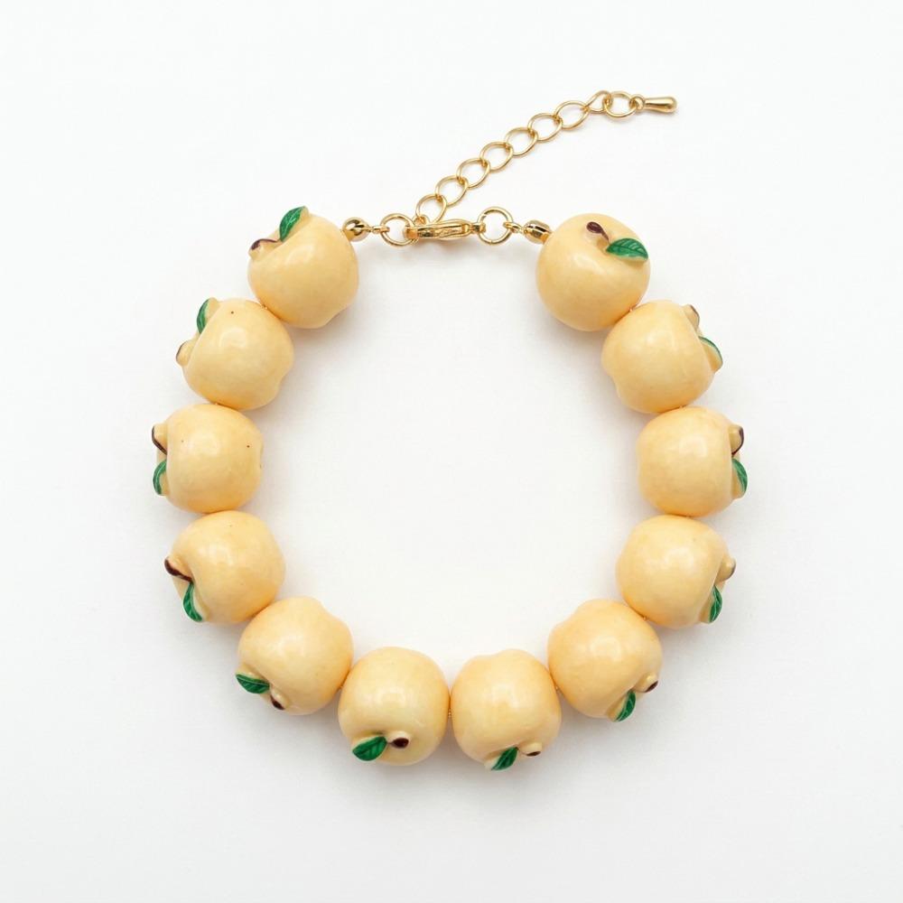 Resin Beads Bracelet Beaded Summer Bohemian Jewelry Simulation Fruit Bracelet Vacation Accessories