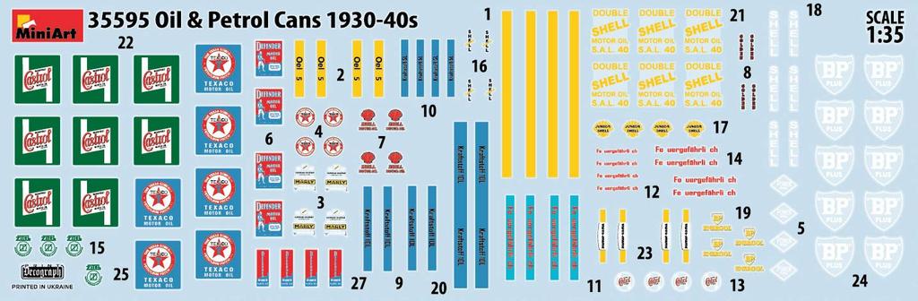 MiniArt Oil Petroleum Can Plastic MA35595 1/35 & Set, 1930s-40s, Model,