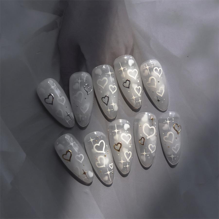 1pcs Nails Decoration Decals 5D Relief Nail Stickers Stamping Gold Silver White Adhesive Nail Art Stickers