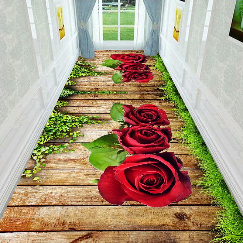 Flower 3D Stereoscopic Landscape Carpet Non-Slip Wear Living Room Entrance Bedroom Corridor General Home Decoration