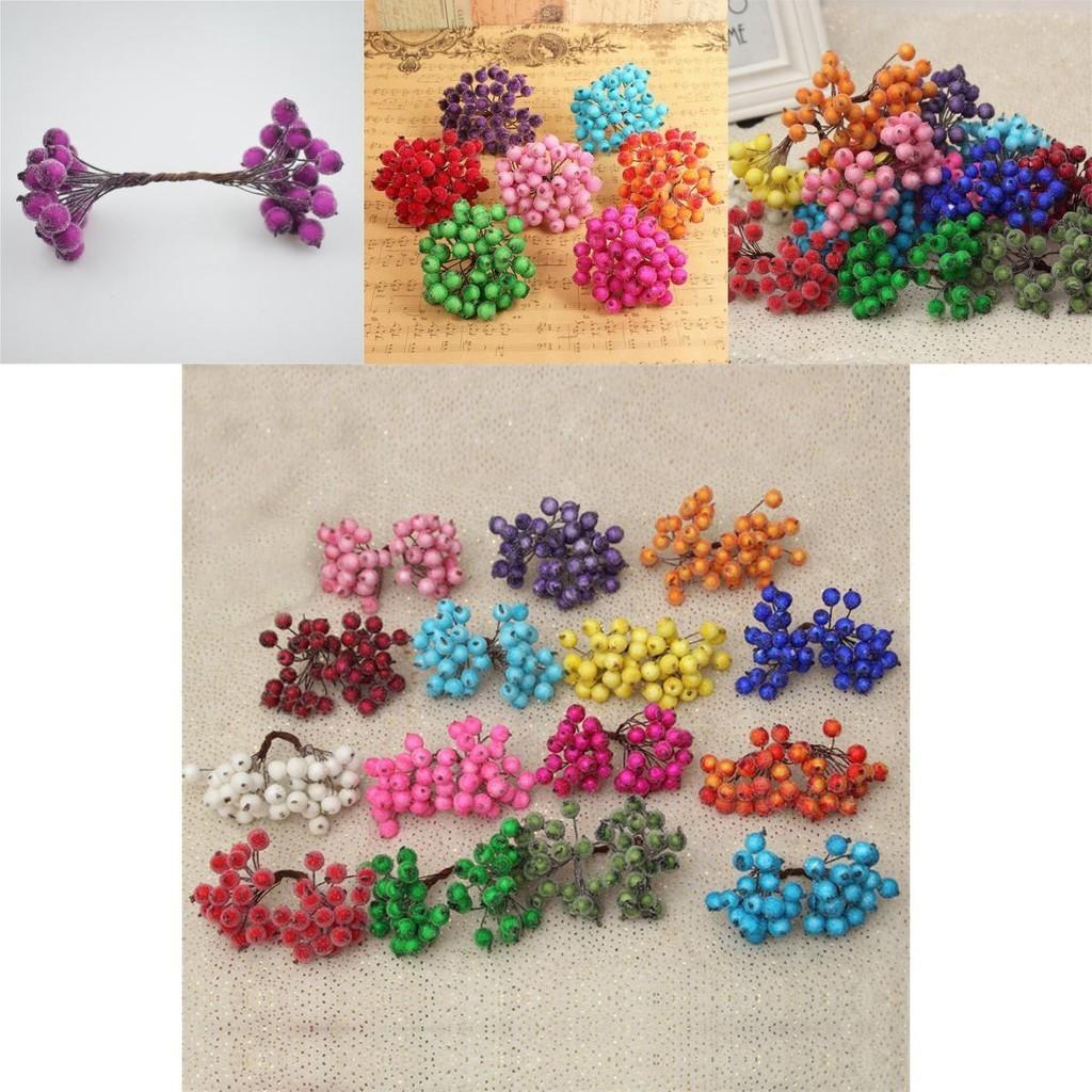 Mini Weihnachts-Schaum Vereiste Frucht Künstliche Stechpalmenbeere Blume Für Elegante Heimdekoration