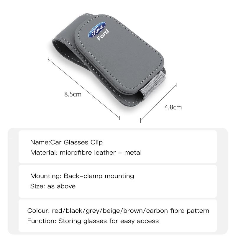 NGGU1 Car Sun Visor Glasses Clip Ticket Card Storage Clamp For Ford Fiesta Mondeo Fusion Explorer Shelby Edge Focus Transit keychain