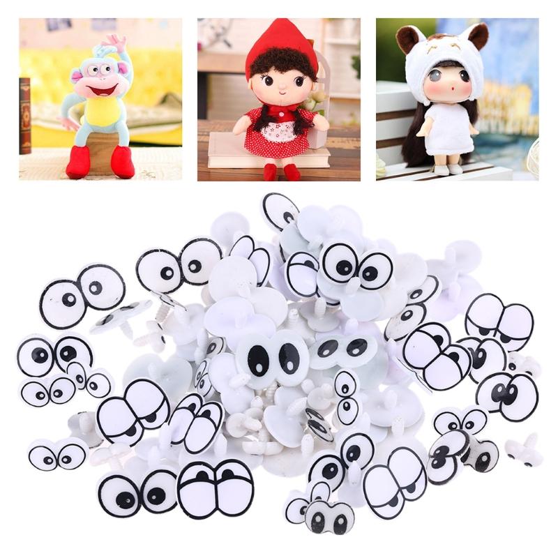 Large Mixed Packaging Cartoon Eyes Black Eyes White Base Plastic Children's Crafts Model Dolls Toys Ornaments AdornmentL