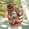 Phone Case: 2D Flat, Suitable for iPhone 18 17 16 15 14 13 12 Pro, Protective Case, Phone Decoration, Little Ghost Reading a Book, Halloween and Chris