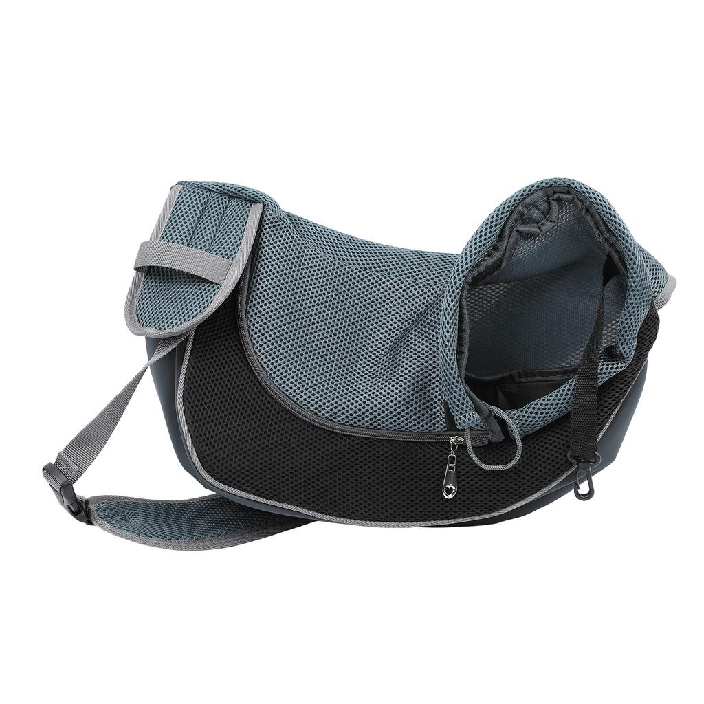 Pet Sling Breathable Mesh Portable Single Shoulder Bag Dog Carrier Sling for Outdoor Travel Black