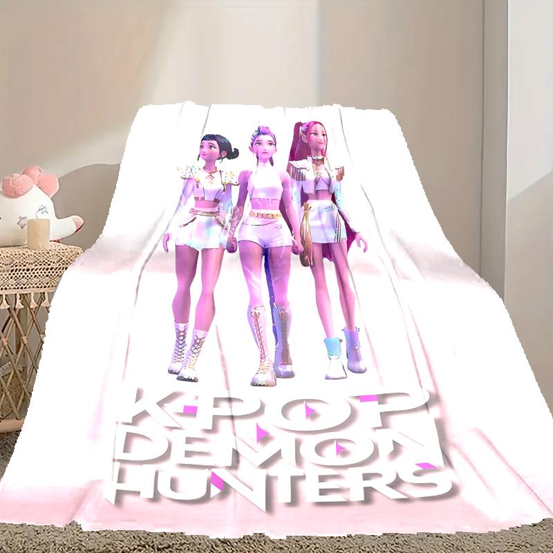 1pc Digital Print Nap Blanket, Kpop Demon Hunters Blanket for Home Use, All Season Warmth, Christmas and Valentine's Day Gift Blanket