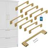 Kotarbau® Kitchen Furniture Handle Classic Modern Oblong Long Matte Gold 148 Mm Spacing 128 Mm Set Of 10