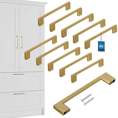Kotarbau® Küchenmöbelgriff Klassisch Modern Länglich Lang Mattgold 148 mm Achsabstand 128 mm Set mit 10 Stück