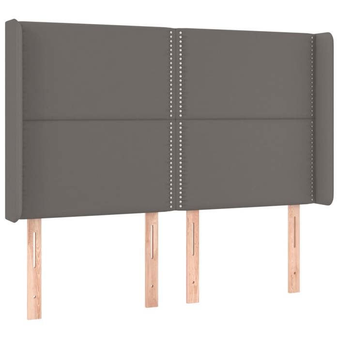 VidaXL Tête de Lit à LED Meuble de Chambre à Coucher Accessoire de Lit Double Tête de Cadre de Lit Intérieur Gris 3124002