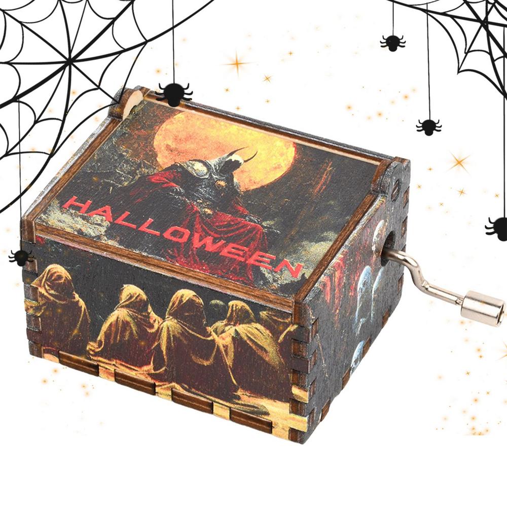 

Музыкальная шкатулка на Хэллоуин Маленькая гравированная красочная музыкальная шкатулка для домашнего декора на Хэллоуин Кошмар перед Рождеством Музыкальная шкатулка для Хэллоуина