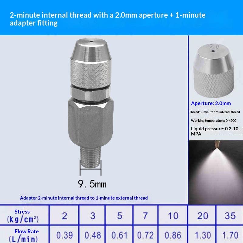 0.6 0.8 1.0 1.2 1.5 2.0Mm Hole Stainless Steel Nozzle Adjustable Steam Volume For Fog Cannon Machine 1/8' 1/4' 3/8' 1/2'