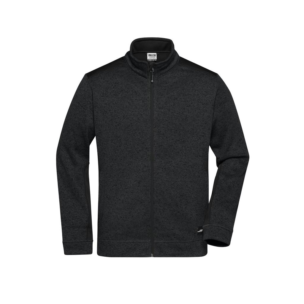 James and Nicholson Mens Strong Knitted Work Fleece Jacket