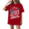 Women's Fashionable Casual Short-Sleeve Neck Printed T-Shirt for the 254th Anniversary of the Founding of the United States