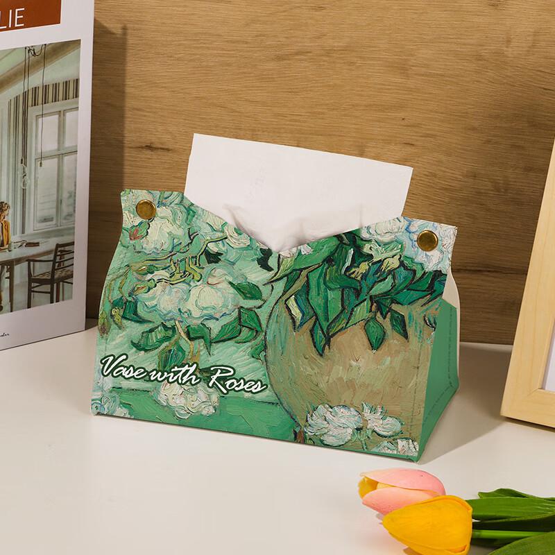 Luxury Van Gogh Rose Oil Painting Tissue Box