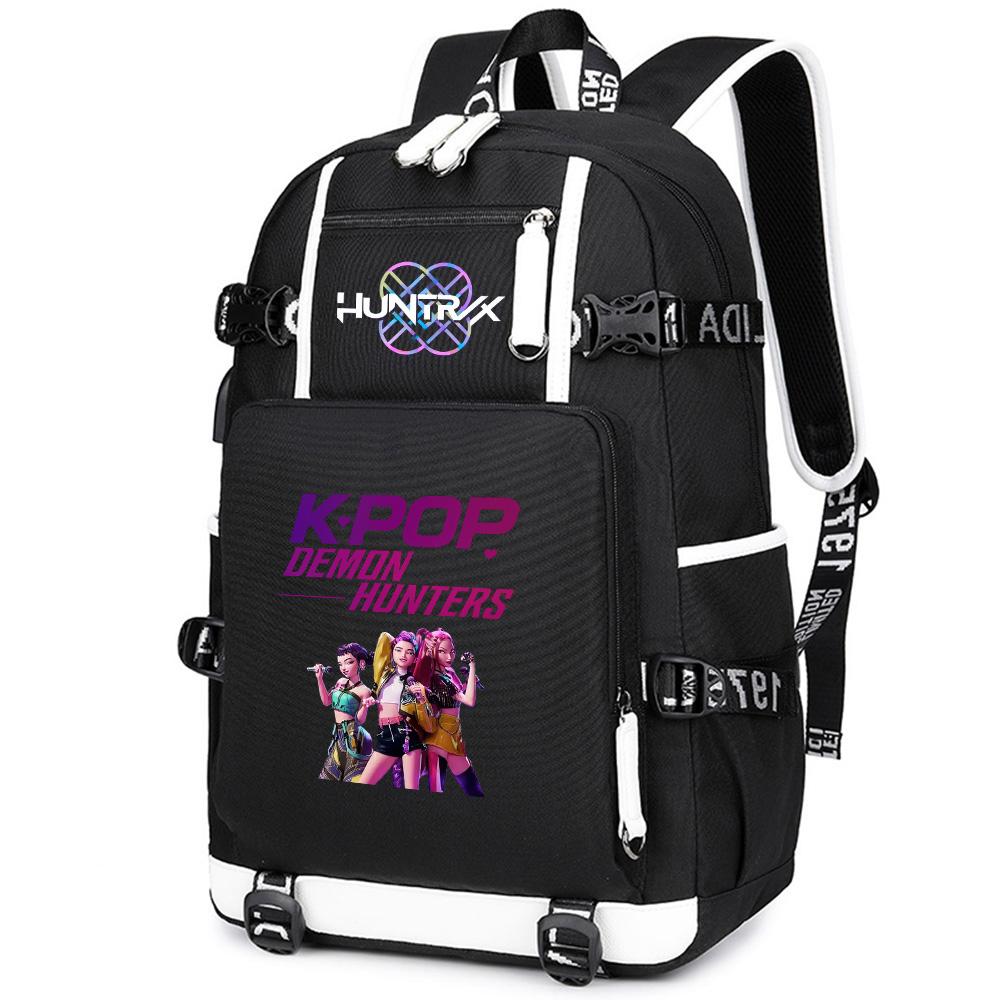 Anime Cartoon K-Pop Demon Hunters Backpack Large Capacity Bookbag for Student Boy Girl Schoolbag Outdoor Waterproof Laptop Travel Bag Mochila