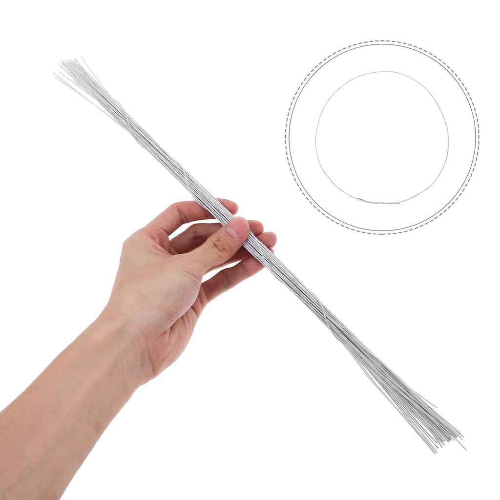 50pcs Paper Covered Iron Floral Stem Wires for Arrangement White Stems Craft Flower Supplies Flexible Durable DIY Decor
