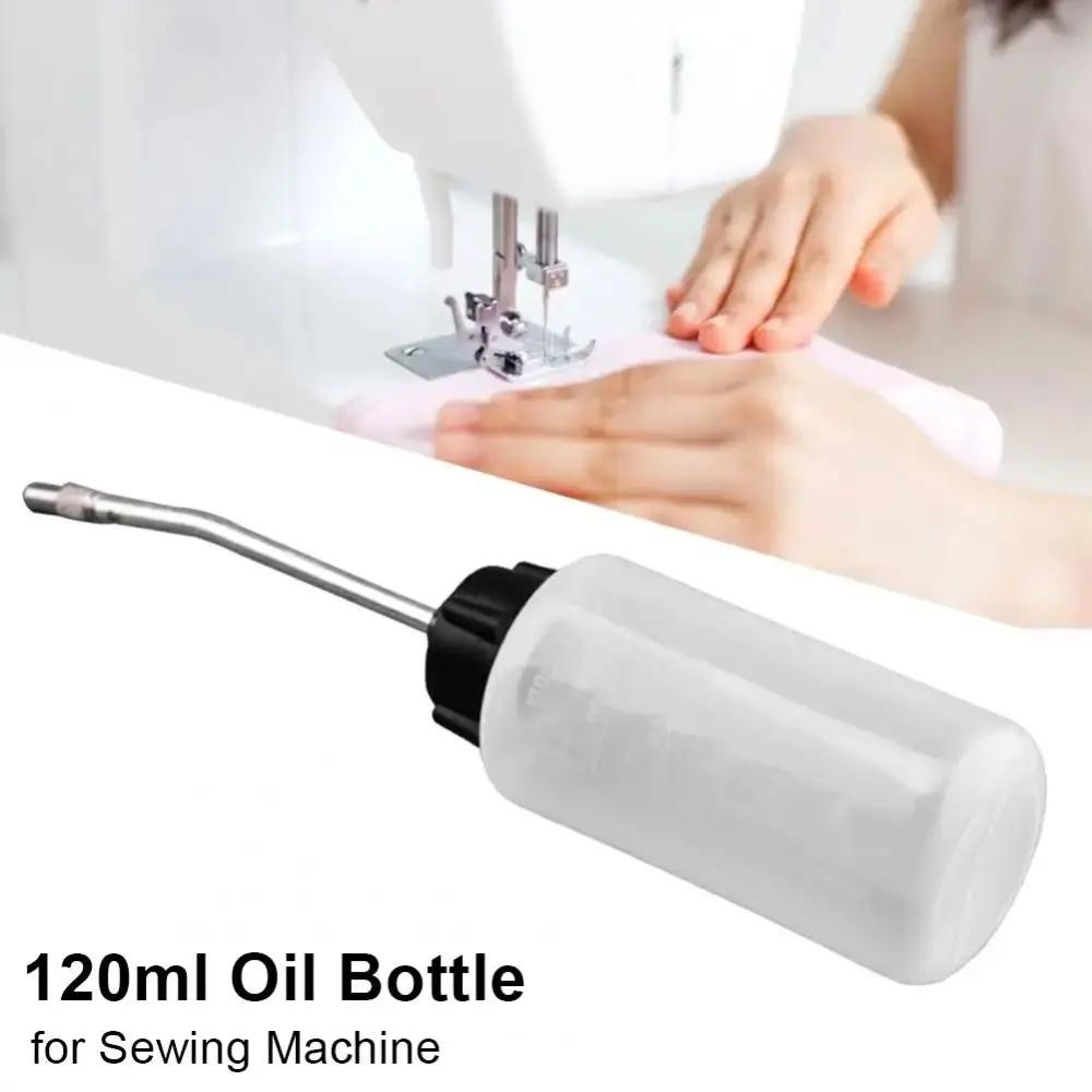 1Pcs New Empty Oil Bottle Long Mouth Iron Head Refueling Spray Nozzle Oiler Bottle Clear Plastic Machine Oiler Sewing Machine