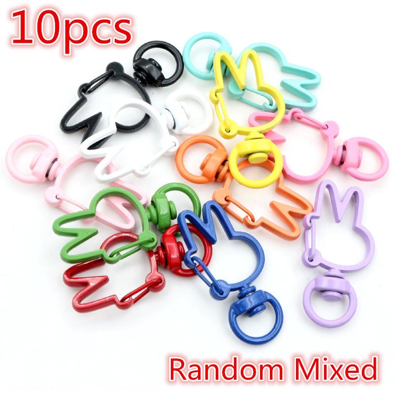 10pcs Random Mixed Snap Hook Trigger Clips Buckles For Keychain Lobster Clasp Hooks for Necklace Key Ring Clasp Jewelry Supplies