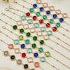 Exquisite Rhombus Cut Glass Bead Clavicle Chain Bracelet - Fashionable Stainless Steel Jewelry