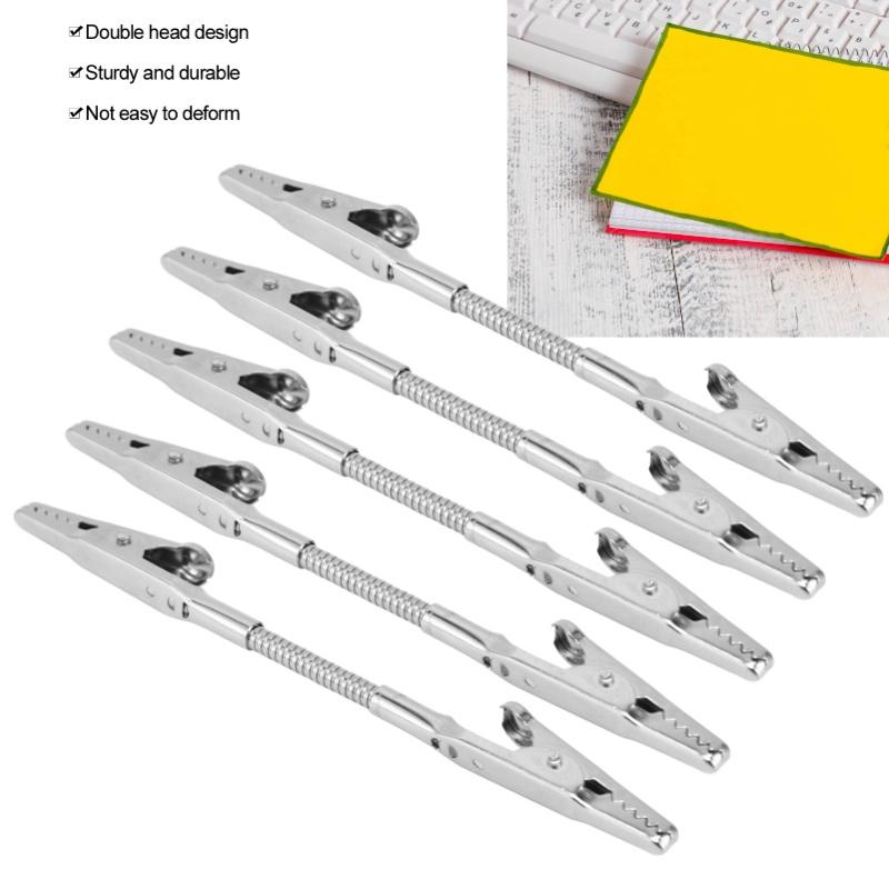 5 Stück Doppelkopf Memo-Klammer Biegsam Robust Langlebig Metall Breite Anwendung Starke Klammer Fotohalter