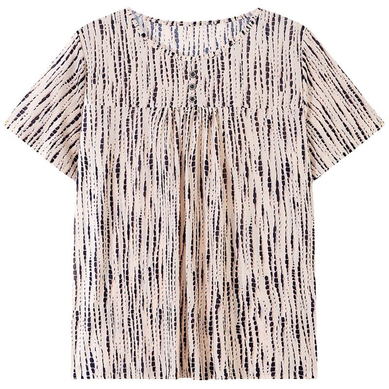 Plus Size 3XL-8XL Summer Casual Blouses for Women Tops Loose Vintage Clothes Oversize Short Sleeve Shirt