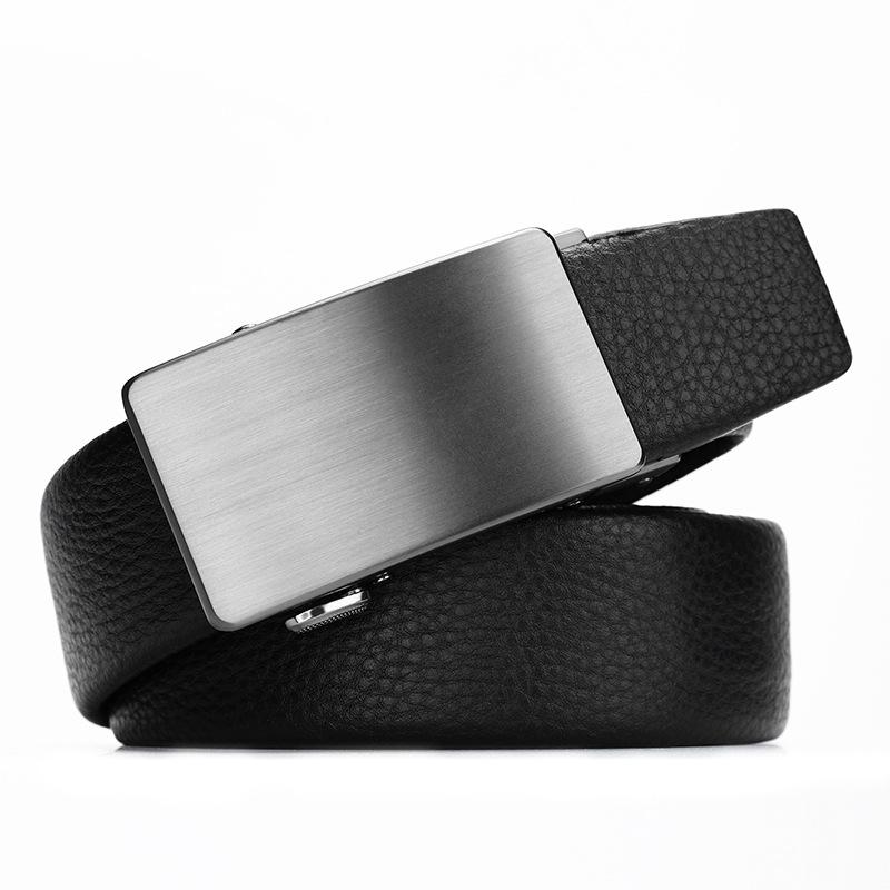 Men'S Belt Leather Travel Business First Layer Belt Casual Versatile Automatic Buckle Belt Men