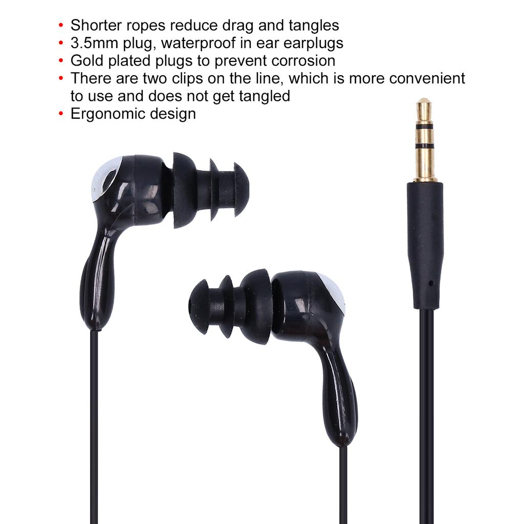 Waterproof Headphones     Bone Conduction Headphones with Replace Earplugs for Swimming Running Surfing